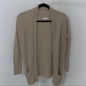 Aritzia Talula Knit Taupe Cardigan Sweater